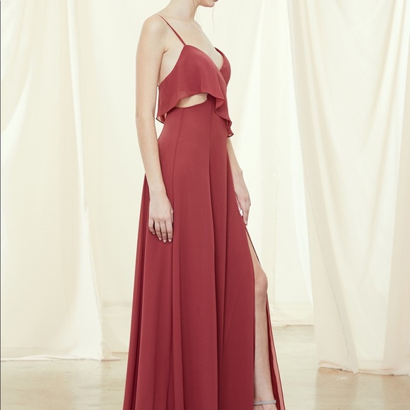 Amsale Bridesmaid Dress In Ruby - Picture 4 of 4
